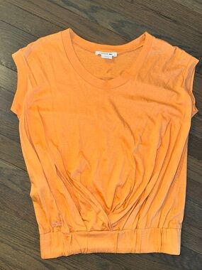 Lacoste Women's Orange Twist-Hem Sleeveless Tank